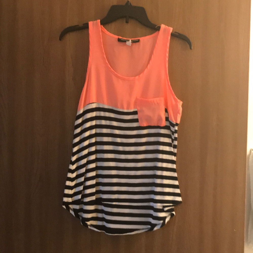Orange and black tank top